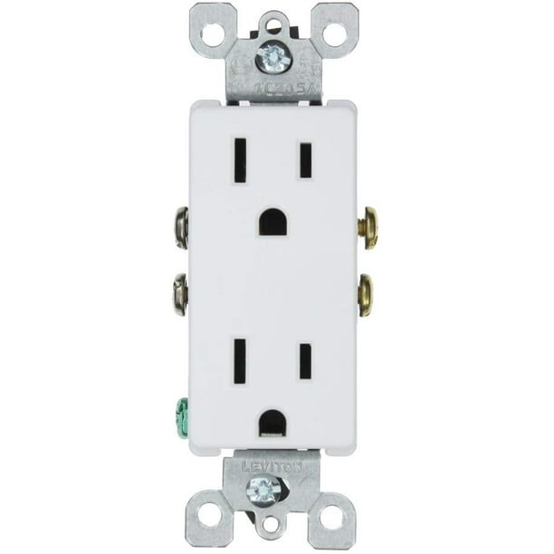 DECORA RECEPTACLE PLUG TAMPER RESISTANT T/R TR OUTLET 15A AMP WHITE $4 SHIPPING